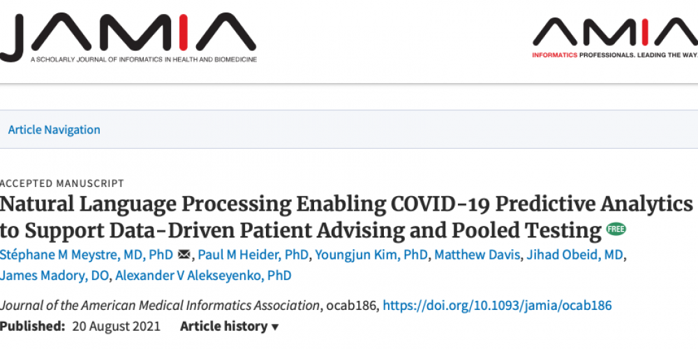 Natural Language Processing Enabling COVID-19 Predictive Analytics to Support Data-Driven Patient Advising and Pooled Testing
