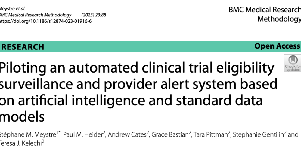 Piloting an automated clinical trial eligibility surveillance and provider alert system based on artificial intelligence and standard data models